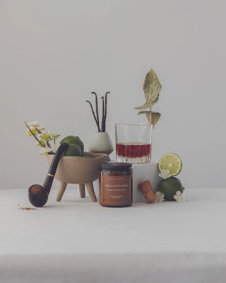 Forest & Brooks wooden wick candle -Tobacco & Bourbon