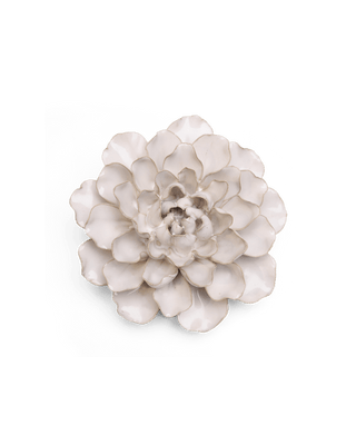 Ivory European Water Lily Ceramic Wall Flower