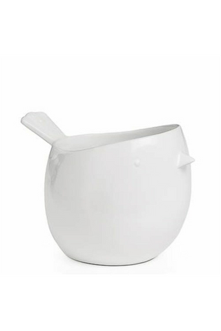 Torre & Tagus Finch Bird Ceramic Planter White