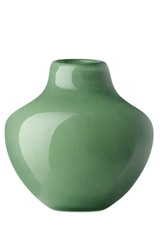 Opaque Gourd 4"Glass Vase Green