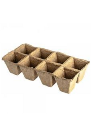 Fibre pot strip with 8 pots Jiffy