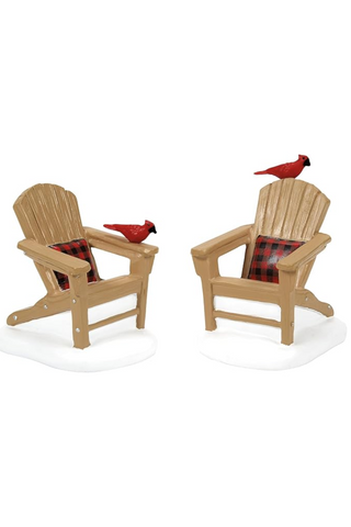 Chairs with Cardinals Figurine Set, 2.3 Inch