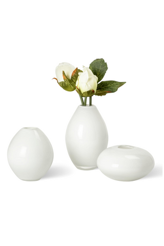 Mini Lustre Vases White Set of 3