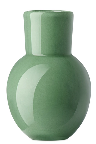 Opaque Flared Ball 6 Inch Tall Glass Vase – Green