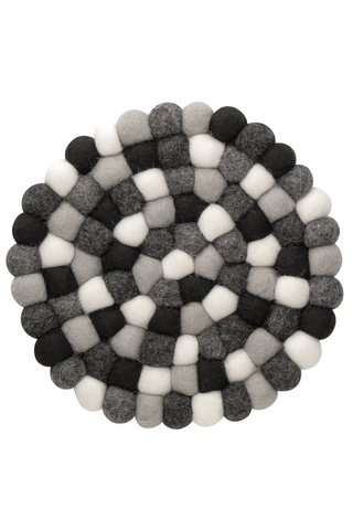 Torre & Tagus Felt Ball 8" Trivet (Black/White/Grey)