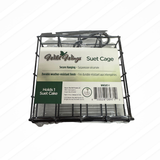 Wild Wings Suet Cage with packaging label on a white background