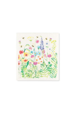 Bee Garden Dishcloth 6.75x7.5"L