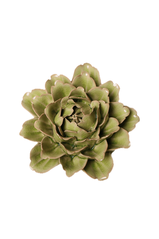Peridot Comanche Peony Ceramic Wall Flower