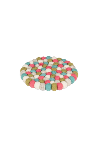 Felt Ball Trivet 8" Spring Pastels