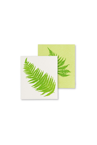 Fern Leaf Dishcloths. Set of 2