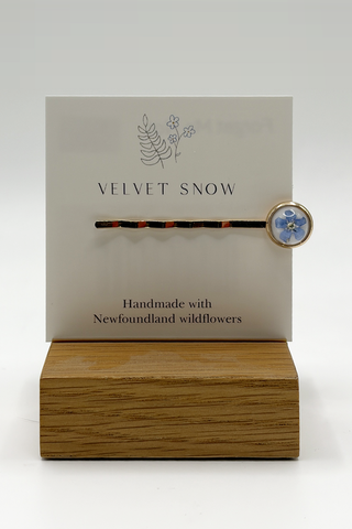 Hair Pin | Forget Me Not | Gold Toned Stainless Steel