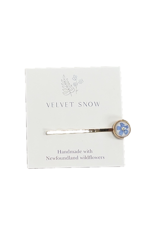 Velvet Snow - Hair Pin | Forget Me Not | Gold Toned Stainless Steel