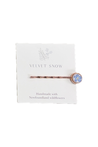Velvet Snow - Hair Pin | Forget Me Not | Rose Gold Toned Stainless Steel