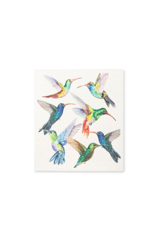 Hummingbirds Dishcloth 6.75x7.5"L