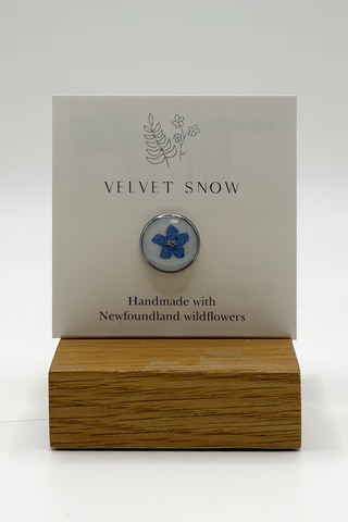 Lapel Pin | Forget Me Not | Round | Stainless Steel ($28)