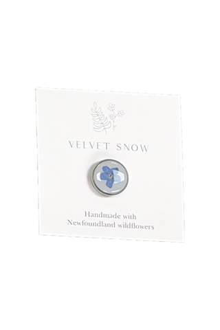 Velvet Snow - Lapel Pin | Forget Me Not | Round | Stainless Steel ($28)