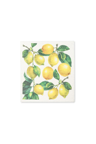 Lemons & Leaves Dishcloth 6.75x7.5"L