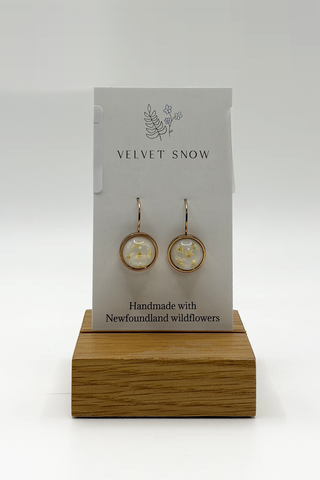 Lever Back Earring | Chervil on Pink | Rose Gold Toned Stainless Steel