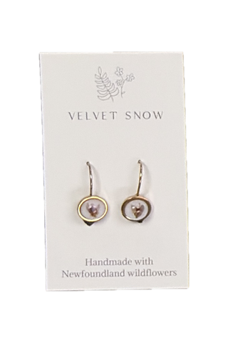 Velvet Snow - Lever Back Earring | Heather| Rose Gold Toned Stainless Steel Medium