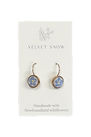 Velvet Snow - Lever Back Earring | Forget Me Not | Rose Gold Toned Stainless Steel