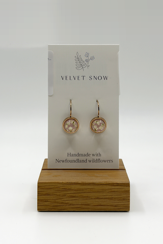 Lever Back Earrings | Lily of the Valley | Round | Rose Toned Stainless Steel