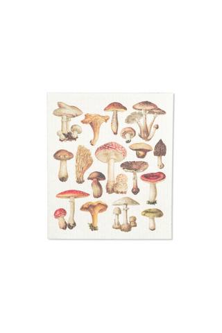 Mushrooms Single Swedish Dishcloth 6.75x7.5"L