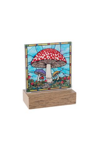 LED Light Up Stained Glass Nature Tabletop Decor