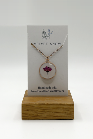 Necklace | Bog Laurel | Round | 18-inch Rose Toned Stainless Steel