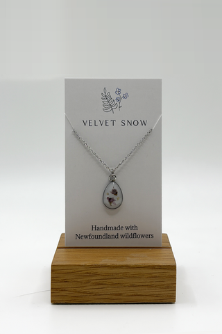 Necklace | Bog Laurel | Teardrop | 16-18-inch Stainless Steel