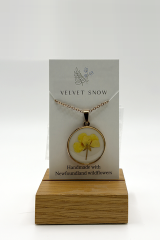 Necklace | Buttercup | Large, Round | Rose Gold Toned Stainless Steel