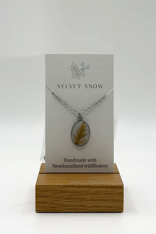Necklace | Fern | Small, Oval | Stainless Steel