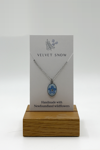 Necklace | Forget Me Not | Small, Teardrop | Stainless Steel