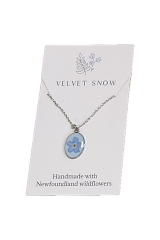 Velvet Snow - Necklace | Forget Me Not | Small, Teardrop | Stainless Steel