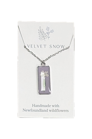 Velvet Snow - Necklace | Forget Me Not | Rectangle | Stainless Steel