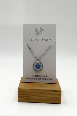 Necklace | Forget Me Not | Round | 18-inch Stainless Steel