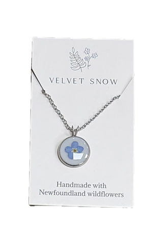 Velvet Snow - Necklace | Forget Me Not | Round | 18-inch Stainless Steel
