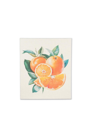Oranges Single Swedish Dishcloth 6.75x7.5"L