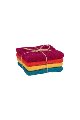 S/4 Sq Coasters-Mixed-4"Sq