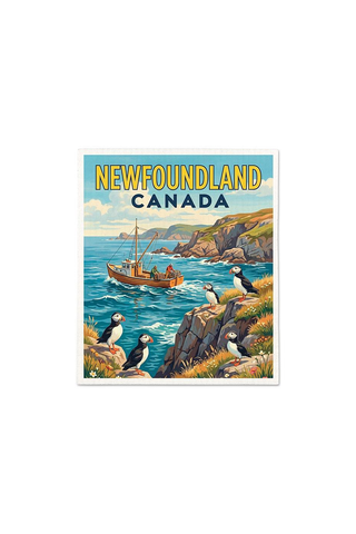 Scenic Newfoundland Dishcloth 6.75x7.5"L