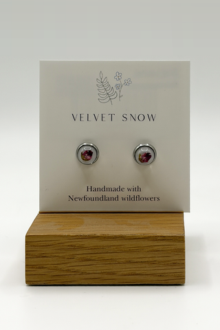 Stud Earrings | Bog Laurel | Small, Round | Stainless Steel