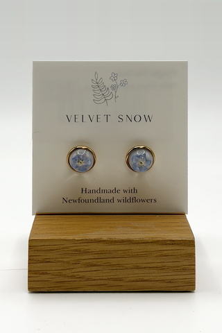 Stud Earrings | Forget Me Not | Large Round | Rose Gold Toned Stainless Steel