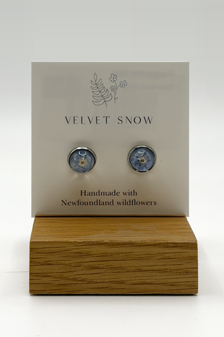 Stud Earrings | Forget Me Not | Small, Round | Stainless Steel