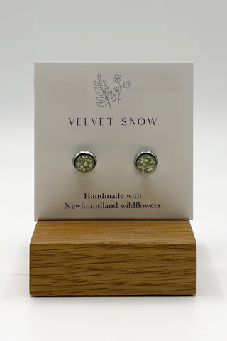 Stud Earrings | Queen Anne's Lace | Round | Stainless Steel