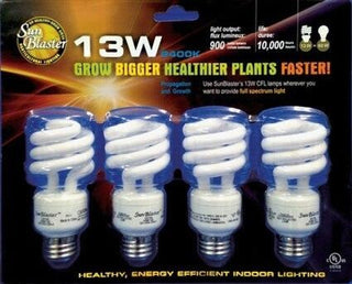 SunBlaster CFL 6400 Bulbs 13W/900L/6400K 4 Pack
