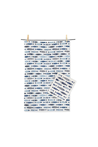 Swimming Fish Dishcloth & Kitchen Towel Set