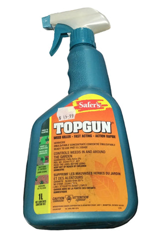 Spray bottle labeled 'Topgun' on a white background