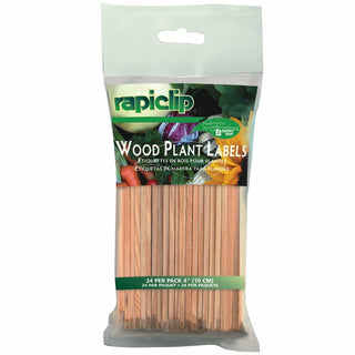 Étiquettes pour plantes en bois RapiClip 4" / paquet de 24